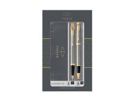 Balpen en Rollerpen Parker IM brushed metal GT medium 2 stuks